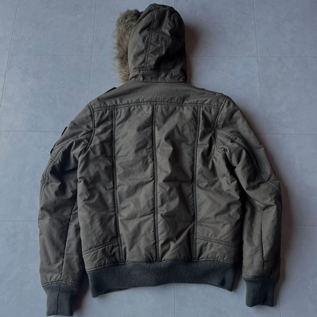 DIESEL 2way中綿フードファー ボンバー M カーキ フライトジャケット