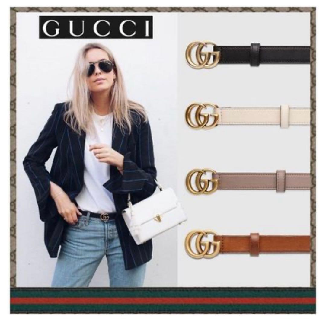 GUCCI ブラックベルト GGロゴ ブラック70