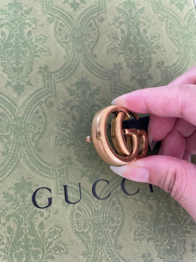 GUCCI ブラックベルト GGロゴ ブラック70