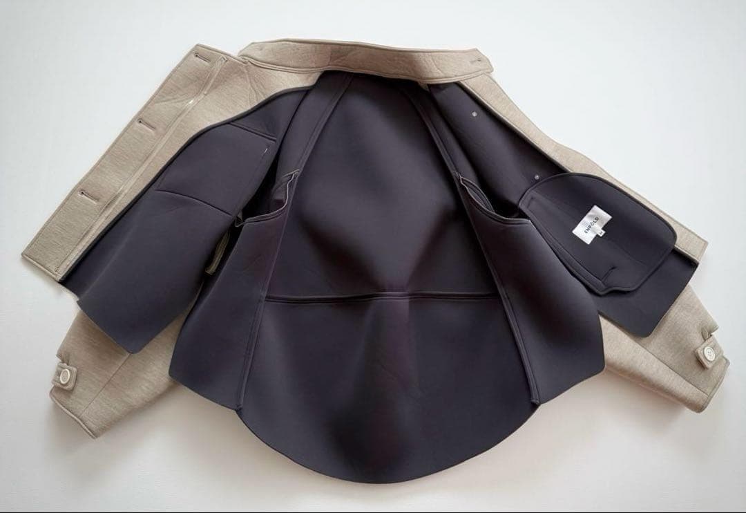 美品✨2022AW エンフォルド　ウールボンディング ショートコート　ベージュ