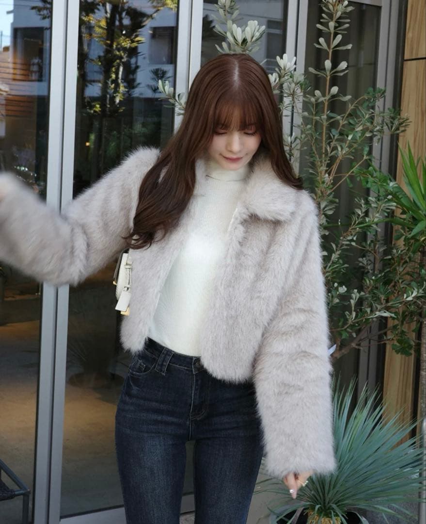 HOLIDAY&HOLIDAY ファーライクカラーショートコート