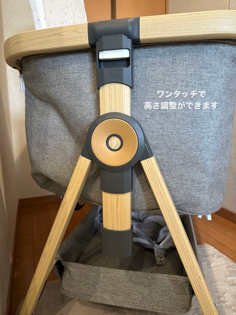 【美品】HZDMJ 2024新型ベビーベッド コンパクト　折りたたみ　グレー