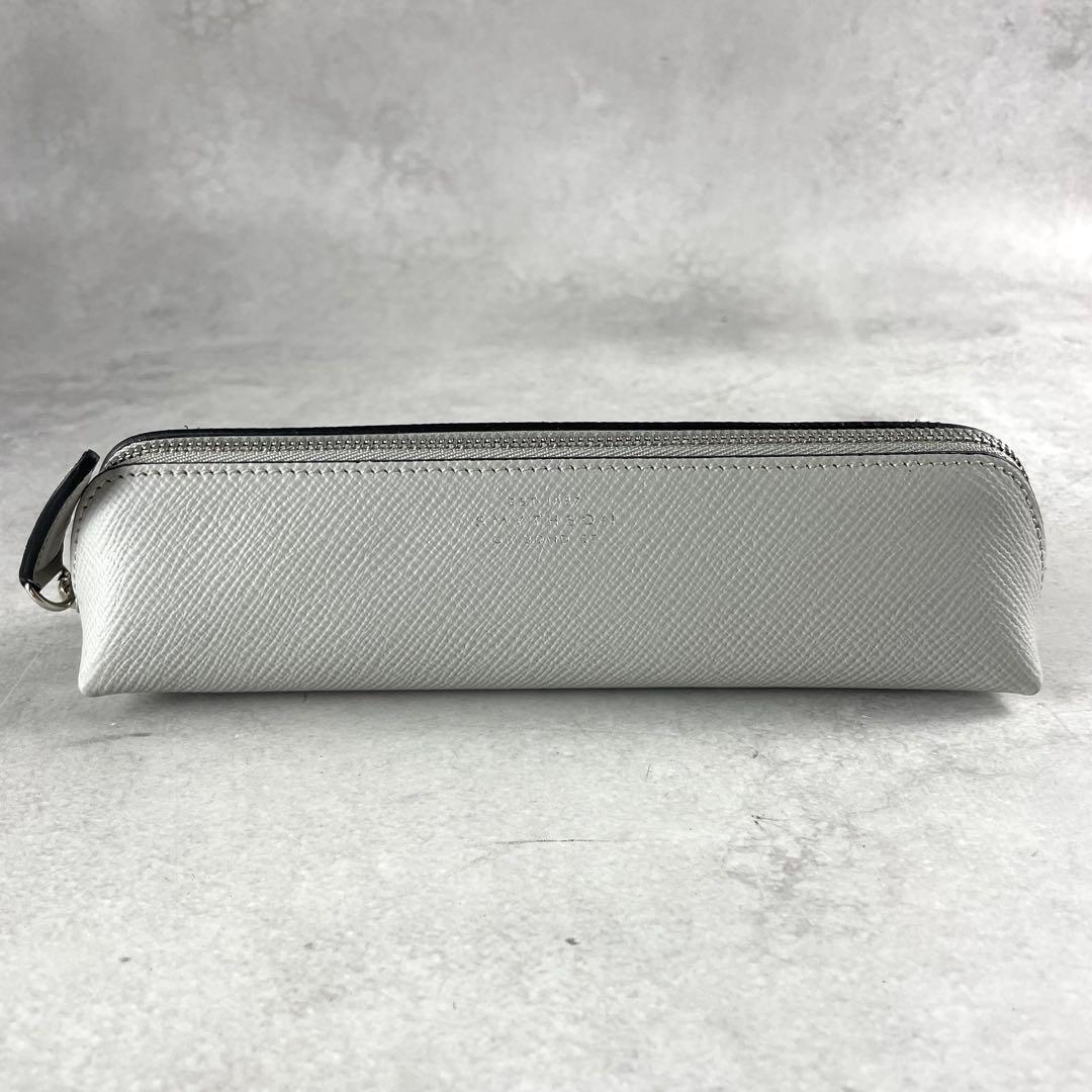 未使用級✨ スマイソン ペンケース サフィアーノレザー メンズ グレー系