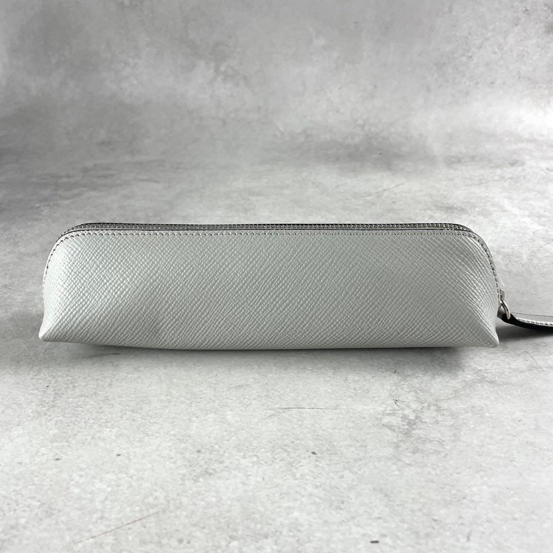 未使用級✨ スマイソン ペンケース サフィアーノレザー メンズ グレー系