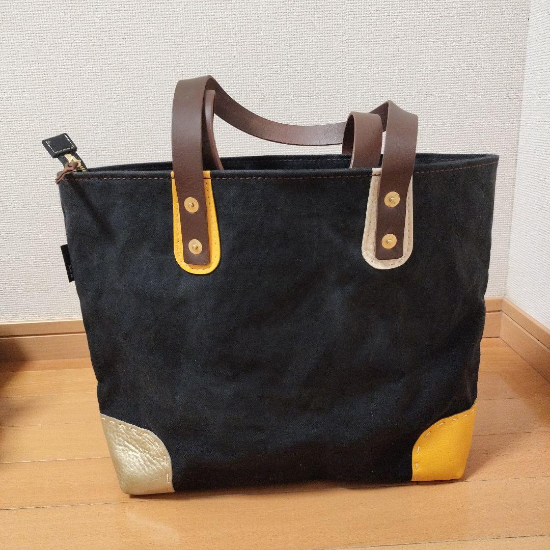 未使用　日乃本帆布　ハンドメイドファスナー付きトートバッグ