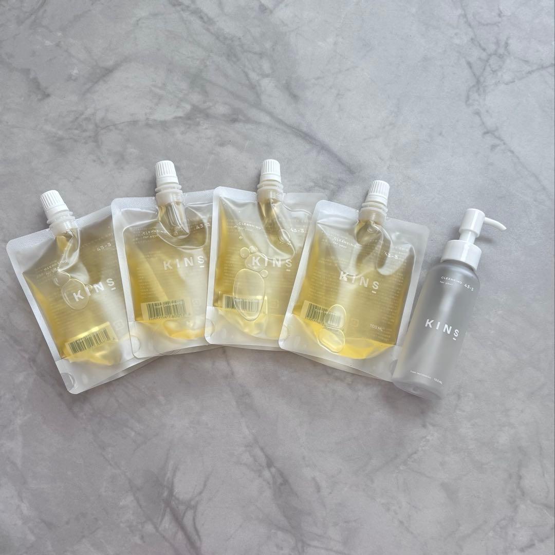 【新品未開封品】 KINS クレンジングオイル 100ml 4本+詰め替えボトル