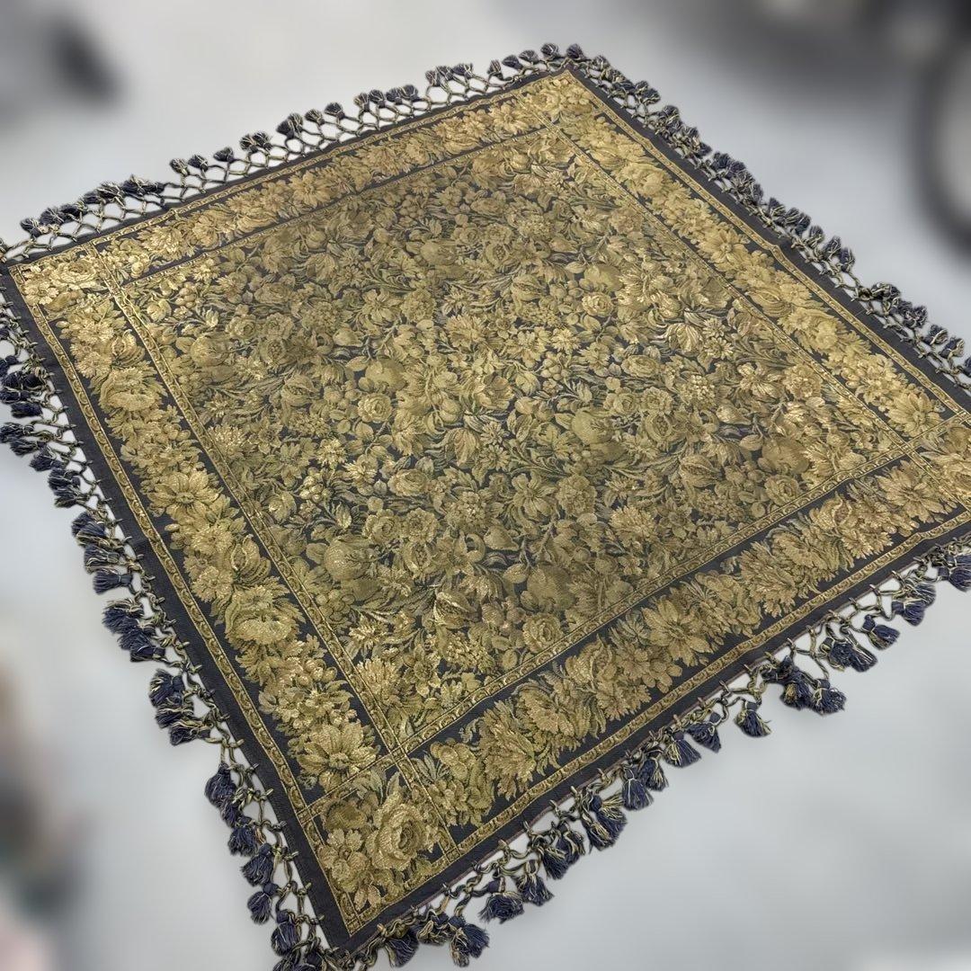 花　マルチカバー　ソファーカバー　ヴィンテージラグ　180x180