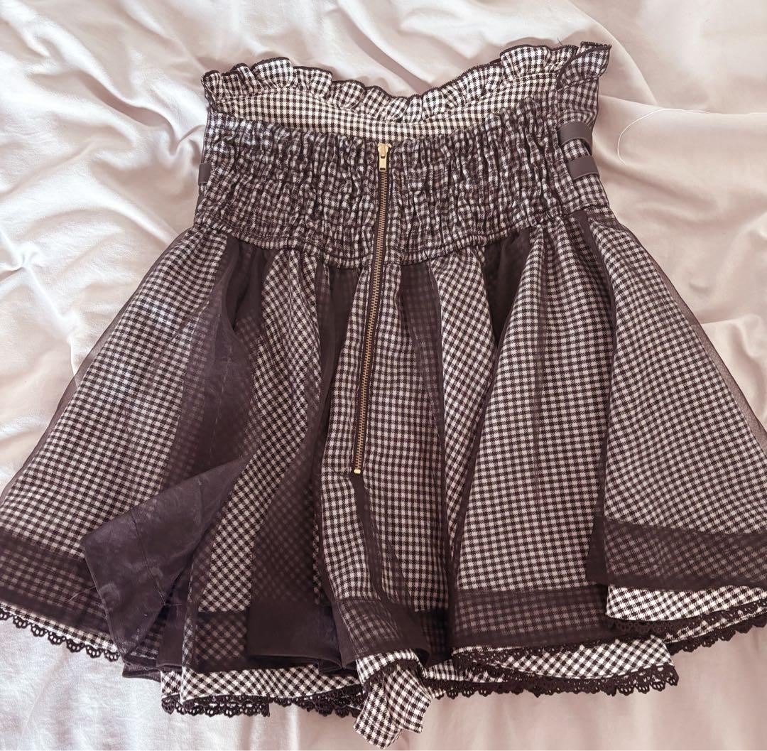 LIZLISA リズリサ レースアップコルセットライクスカパン グレー