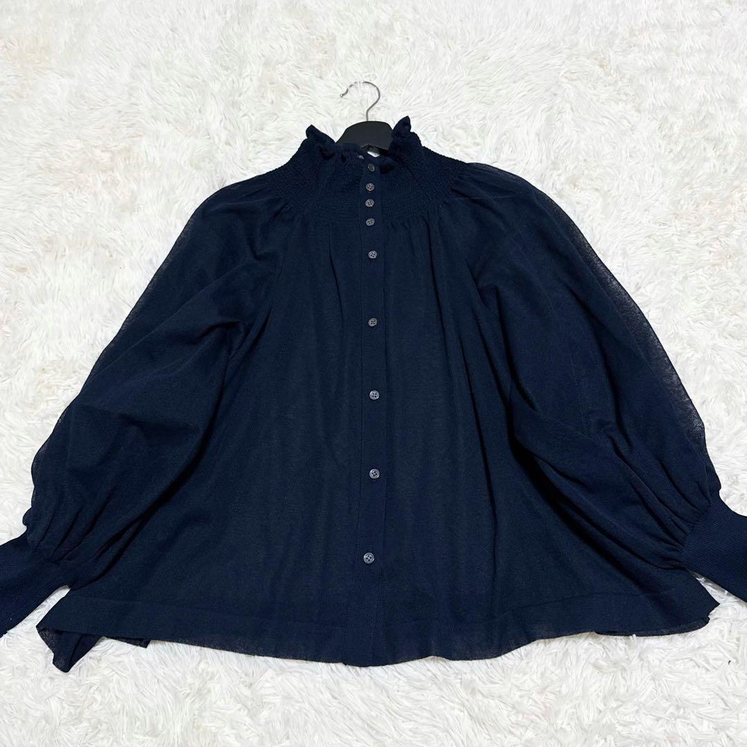 【定価7万】 2025SS！ 極美品✨ ADORE シャーリングシアーニット 紺