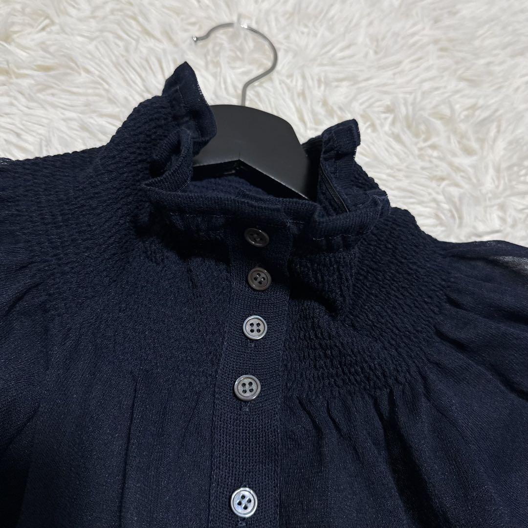 【定価7万】 2025SS！ 極美品✨ ADORE シャーリングシアーニット 紺