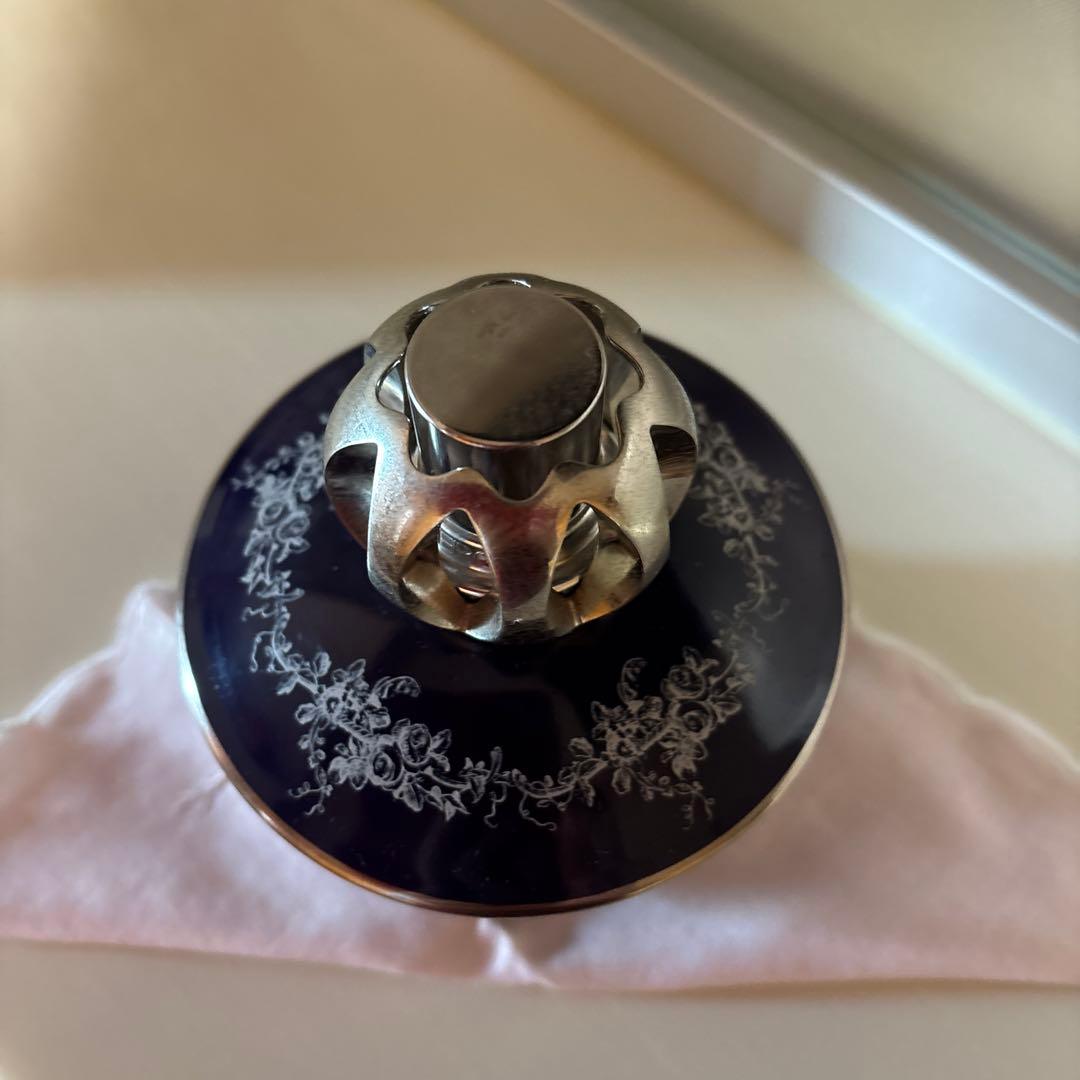 ネイビー 花柄 アロマポット