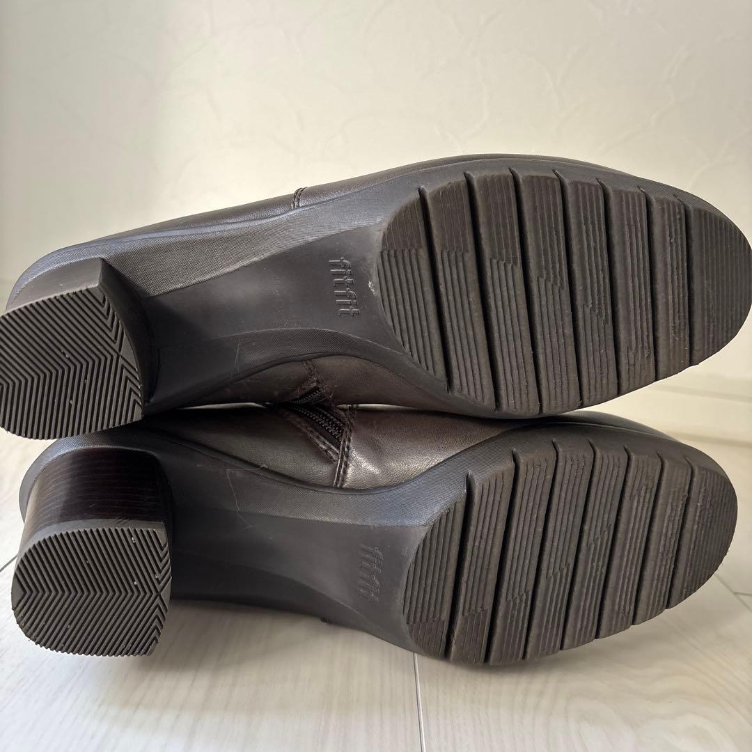 fitfit フレックスヒール　サイドゴアブーツ　レザー