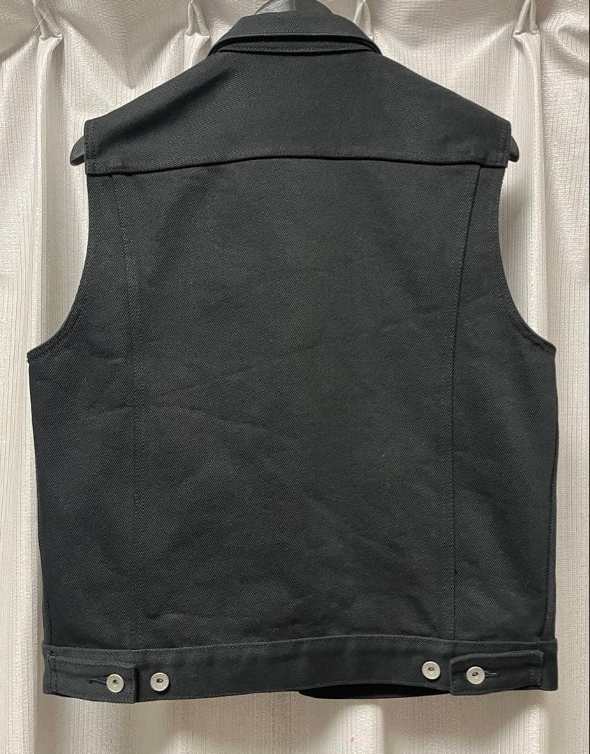 【美品】IRON HEART 21oz黒鎧デニム トラッカーベスト　Lサイズ