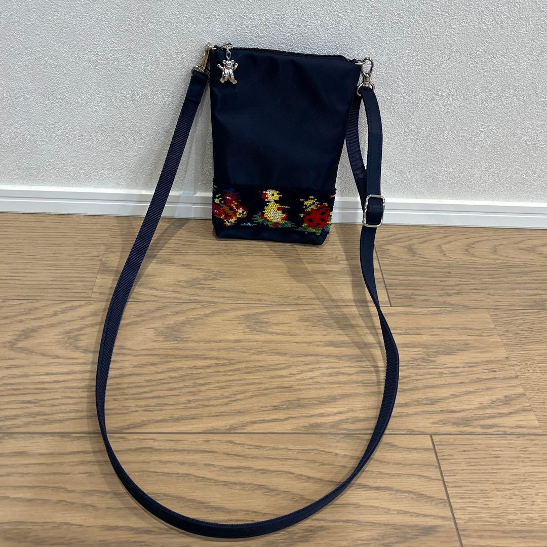 学校フェイラー　ネイビー スマホショルダーバッグ ハイジ柄