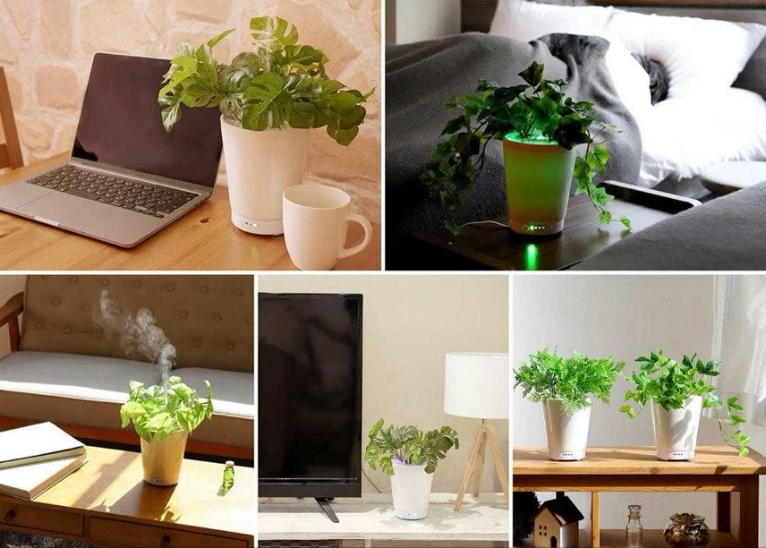 新品★LITHON ライソン グリーンアロマミスト 人工観葉植物 ディフューザー