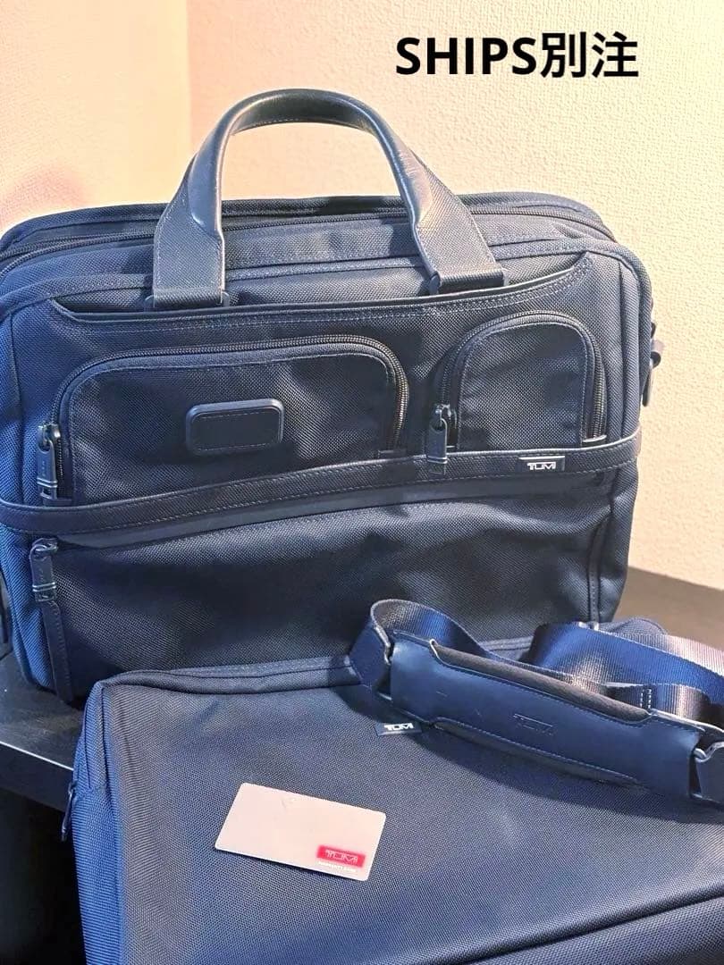 極美品★SHIPS別注TUMI 2way ALPHA3 ブリーフケース 紺