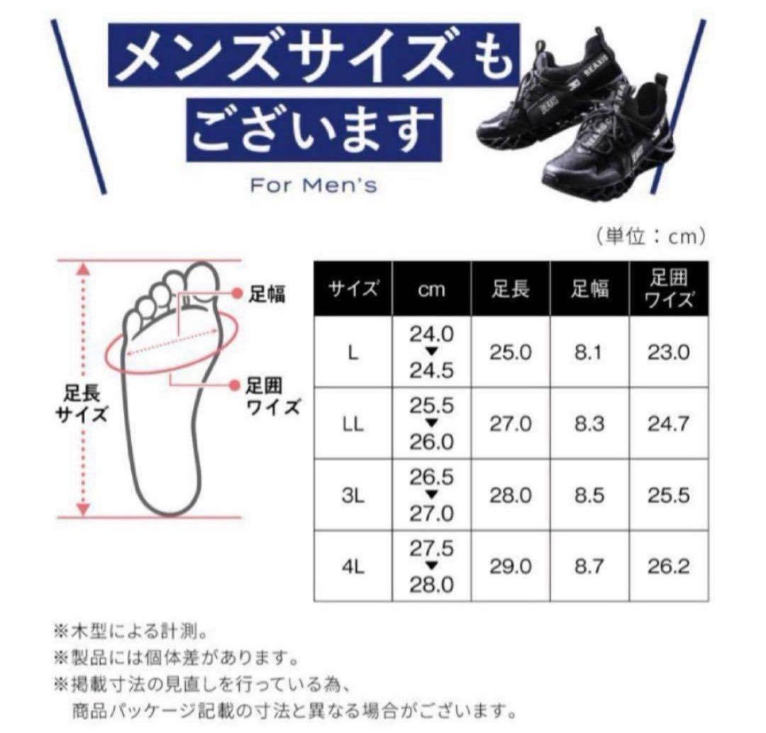 新品未使用 BEAXIS バランスコアスニーカー2 ホワイト 4L