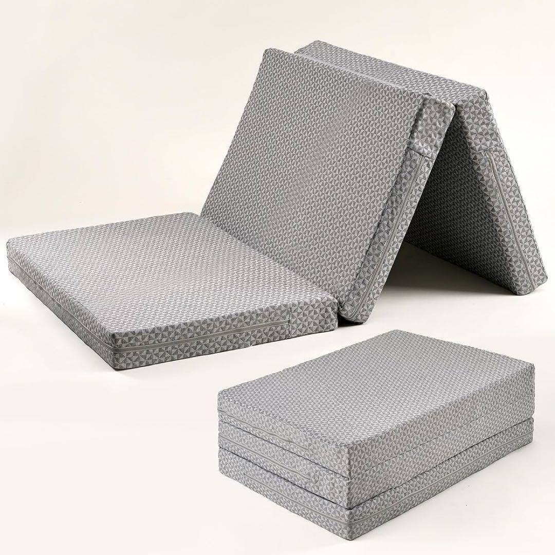 マットレス 折り畳み 厚さ10cm シングル 高反発 敷布団 3つ折り