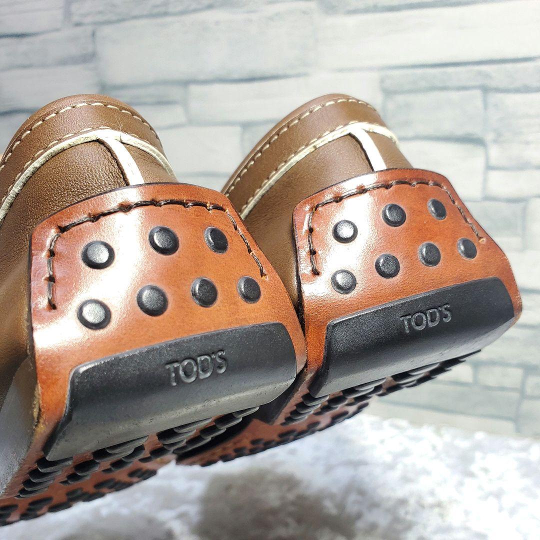 【極美品】✨TOD'S トッズ 22cm ローファー 革靴 T金具 茶系 35