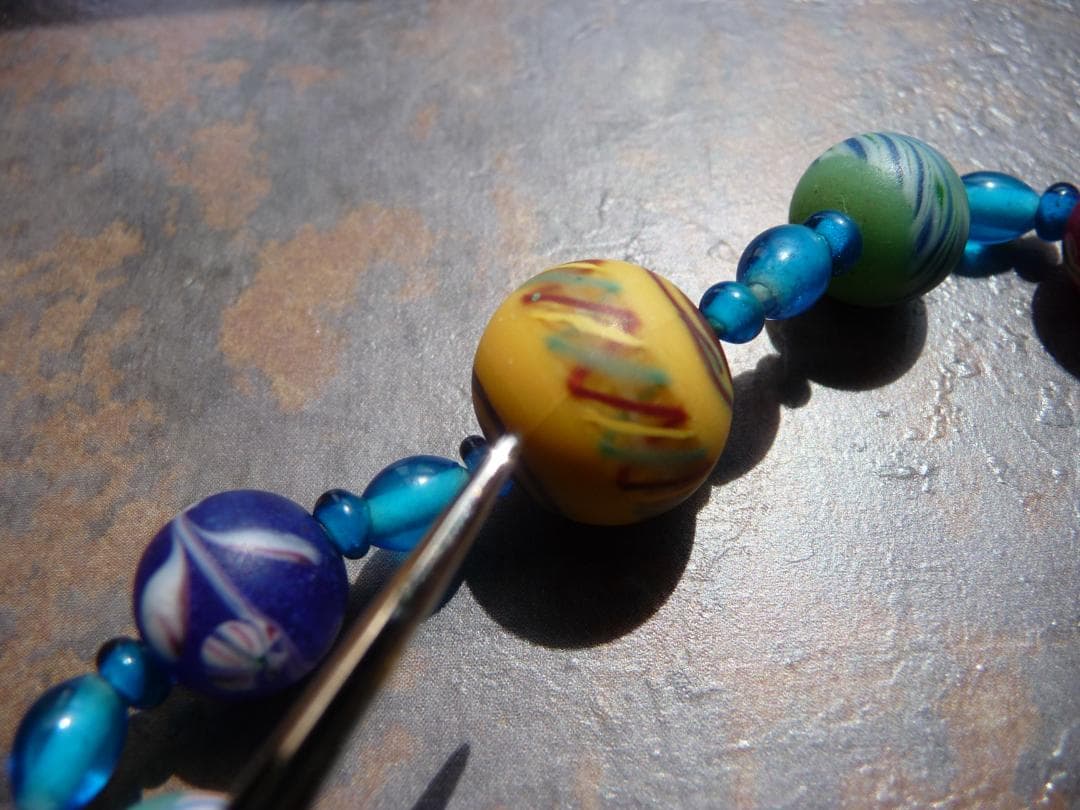 【なまひよ】アンティーク　和玉　ひと繋ぎ　江戸とんぼ玉