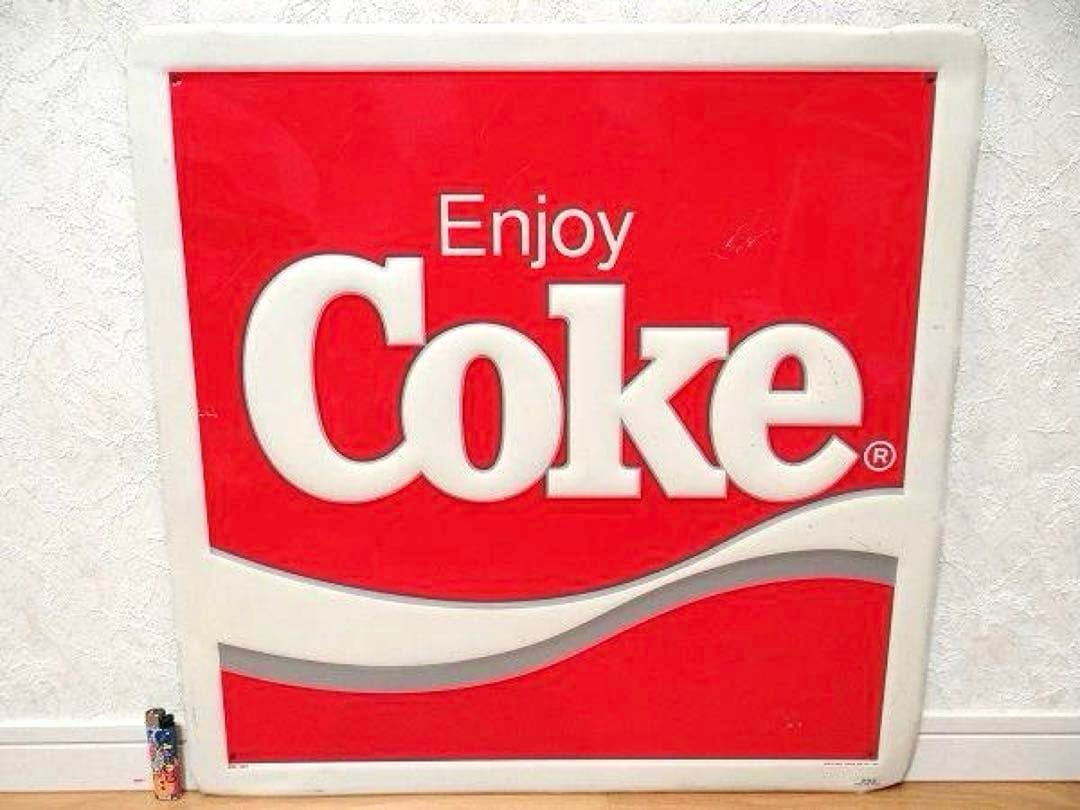 80年代 ビンテージ コカ・コーラ 看板 ホーロー 旧車 ガレージ 昭和 当時物