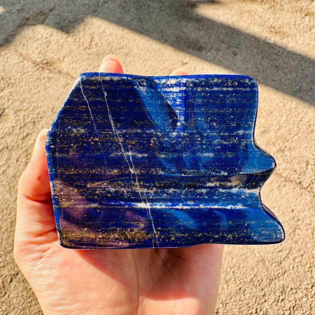 506g✨天然 ラピスラズリ フリーフォーム 無着色 原石 キラキラ ツヤツヤ