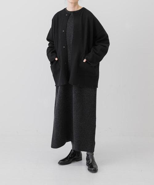 良品 かぐれ クルーネックニットワンピース ハミルトンウール ゆったり 0サイズ