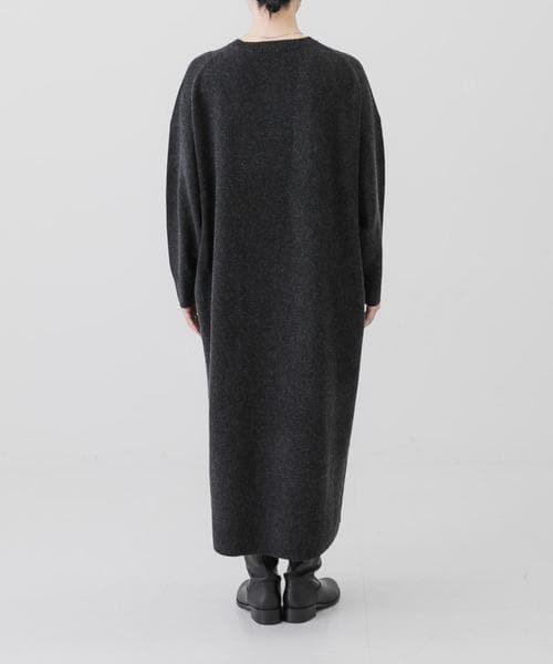 良品 かぐれ クルーネックニットワンピース ハミルトンウール ゆったり 0サイズ
