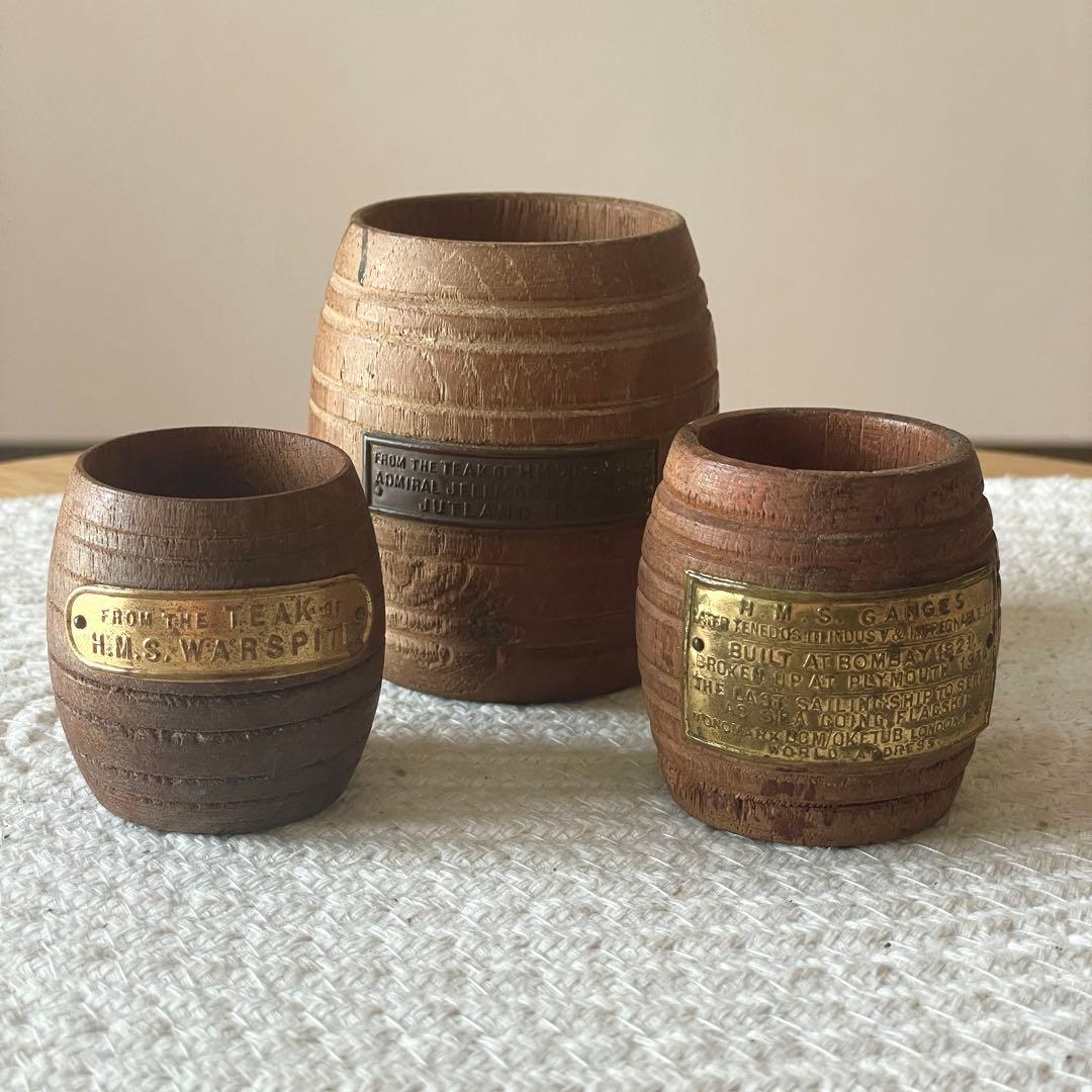 イギリス海軍 戦艦 ウォースパイト ガンジス 他 楊枝入れ 小物入れ チーク