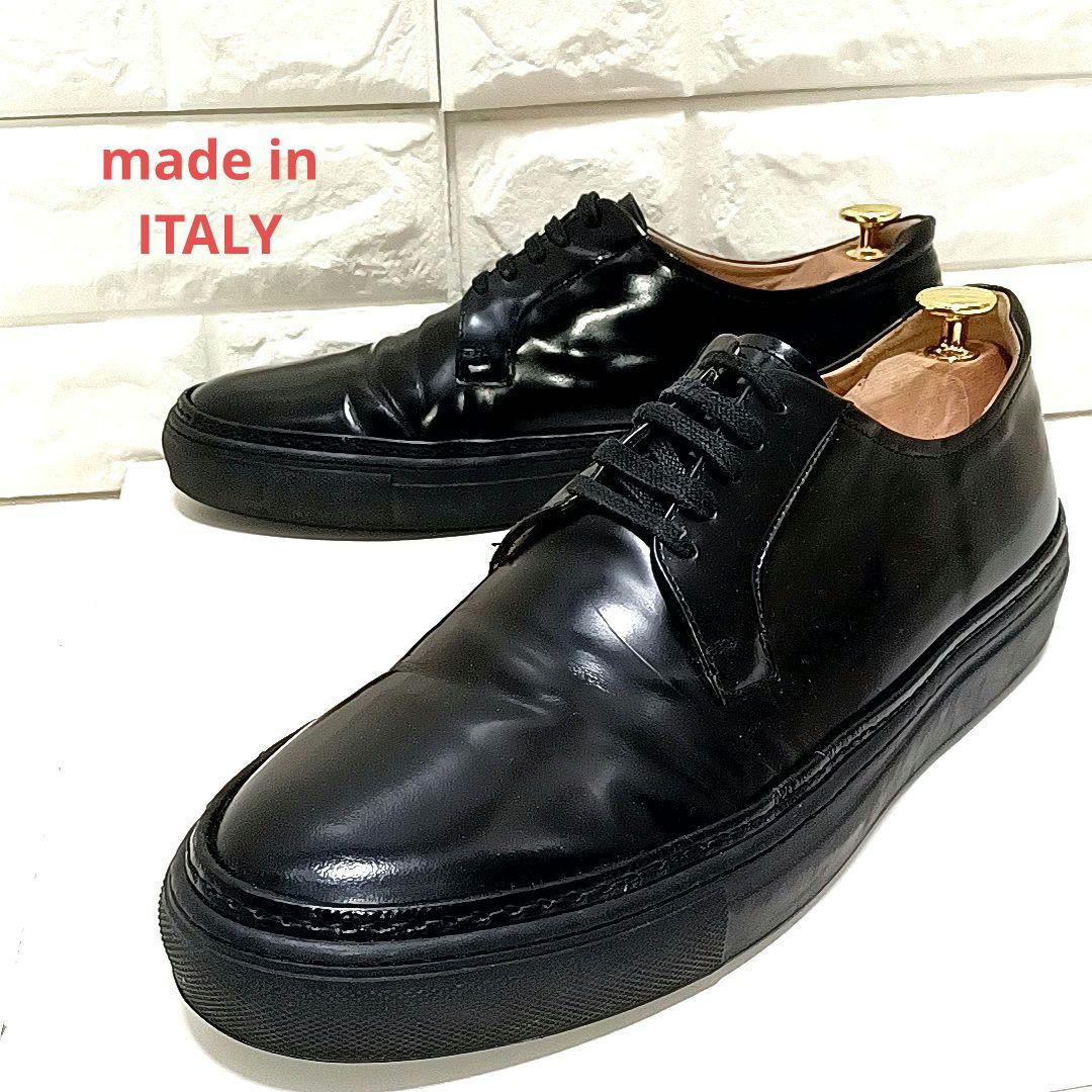 パントフォラドーロ　クラブハウス　ガラスレザー　ポストマンシューズ　ブラック