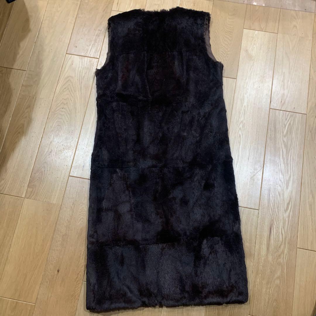 GENNY ジェニー リアルファーライナーロングコート イタリア40ヴェルサーチ