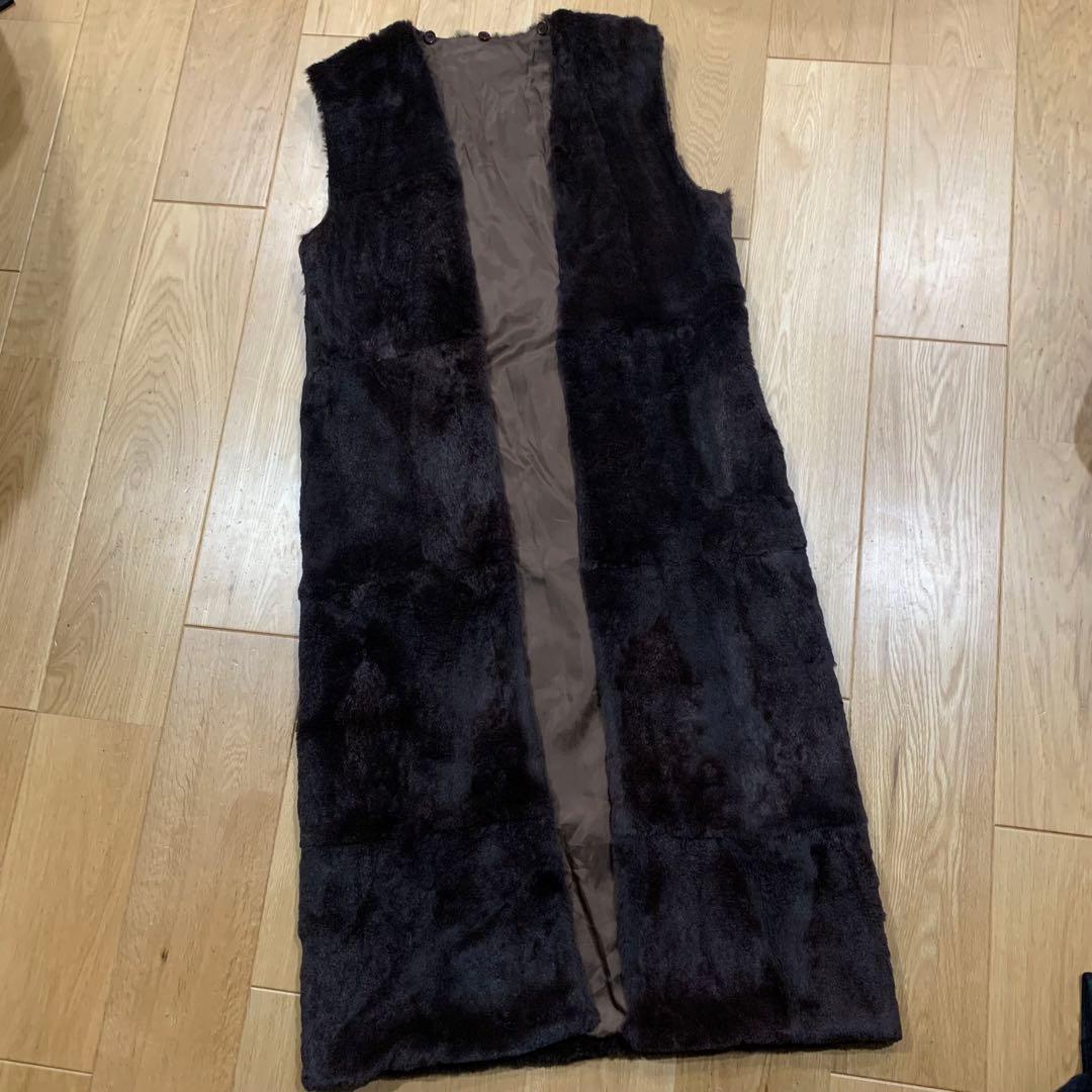 GENNY ジェニー リアルファーライナーロングコート イタリア40ヴェルサーチ