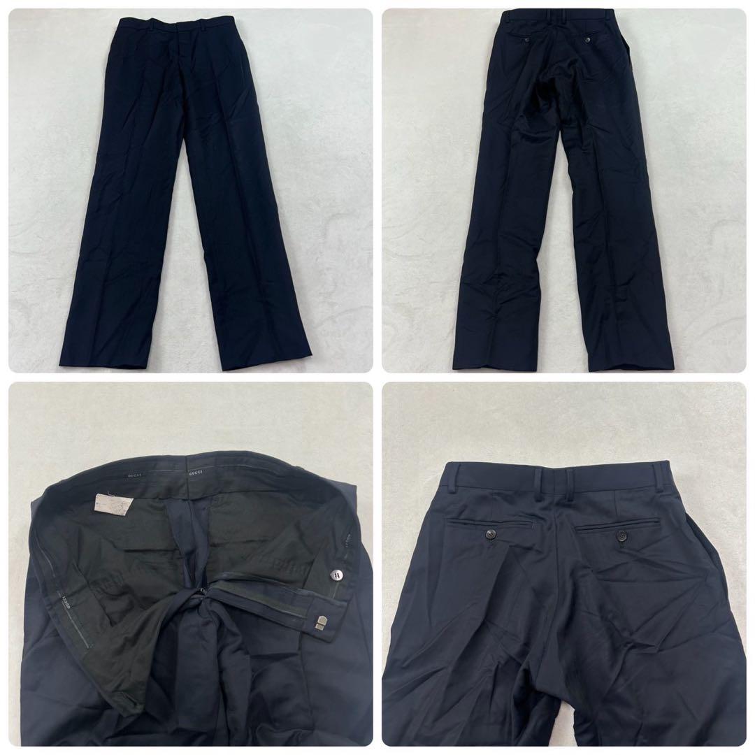 J603 L グッチ イタリア製 モヘア混 スーツ上下 ネイビー メンズ