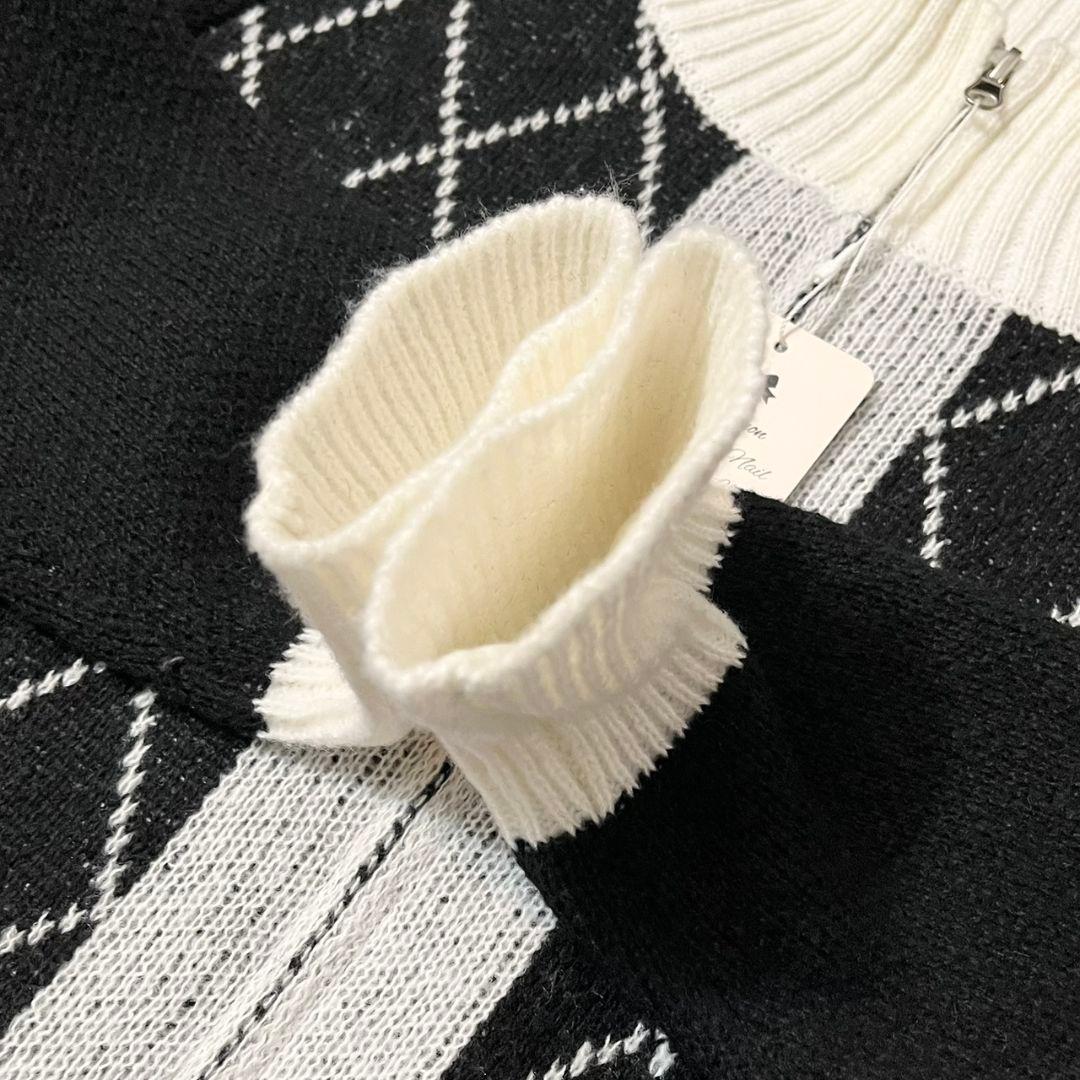 ◎新品◎★ルミニョン★diagonal check papillon knit★