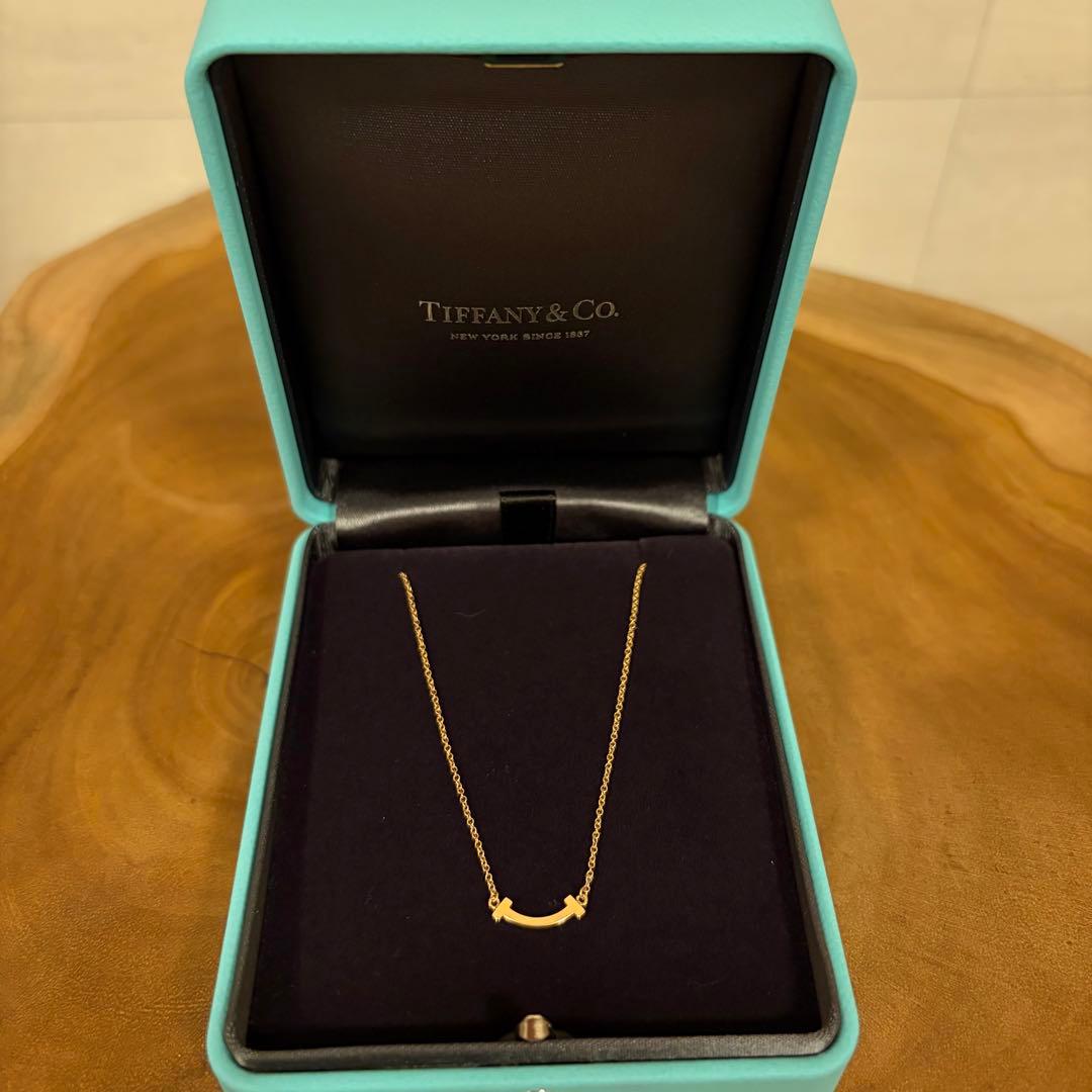 ティファニー Tスマイル ミニ ネックレス ピンクゴールド