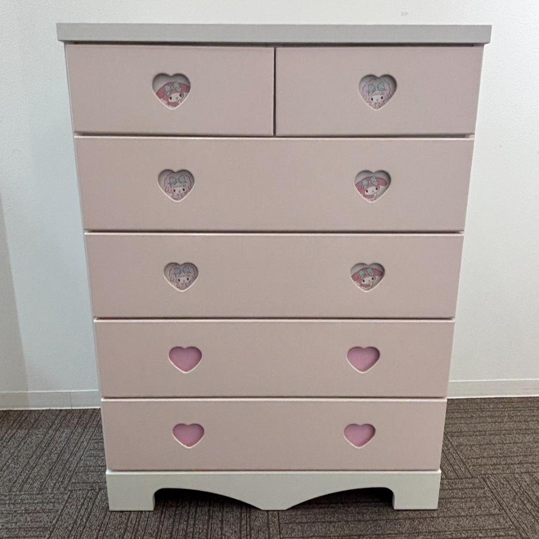 マイメロ アルファタカバキッズ チェスト5段 木製 日本製 サンリオ タンス