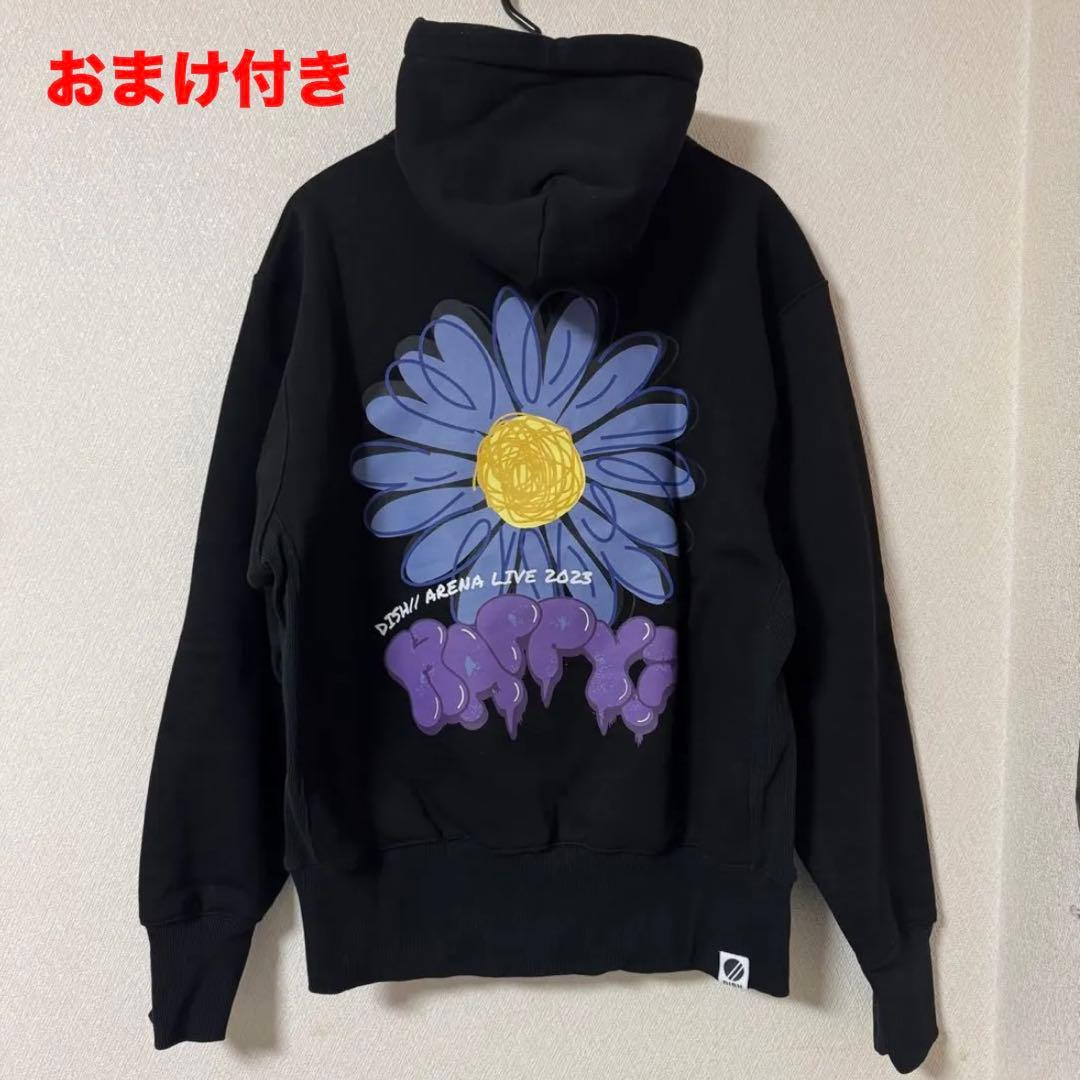 DISH// HAPPY？ フーディー パーカー トレーナー M 黒 ブラック