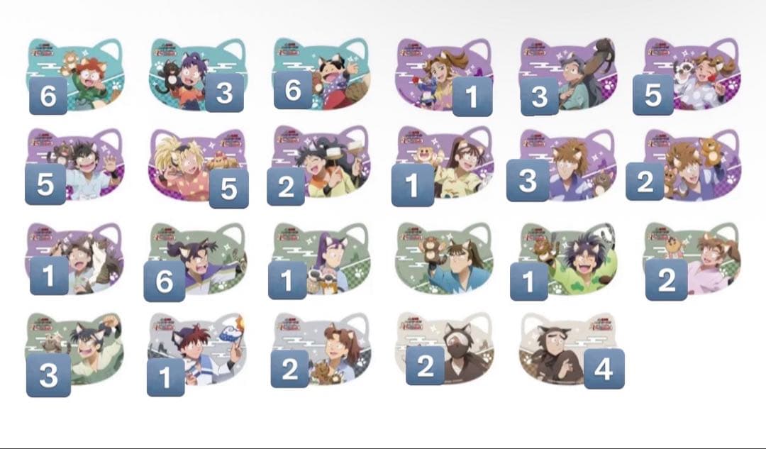 忍たま乱太郎 ナンジャタウン ねこ型 カード 特典 週替わり 全73枚