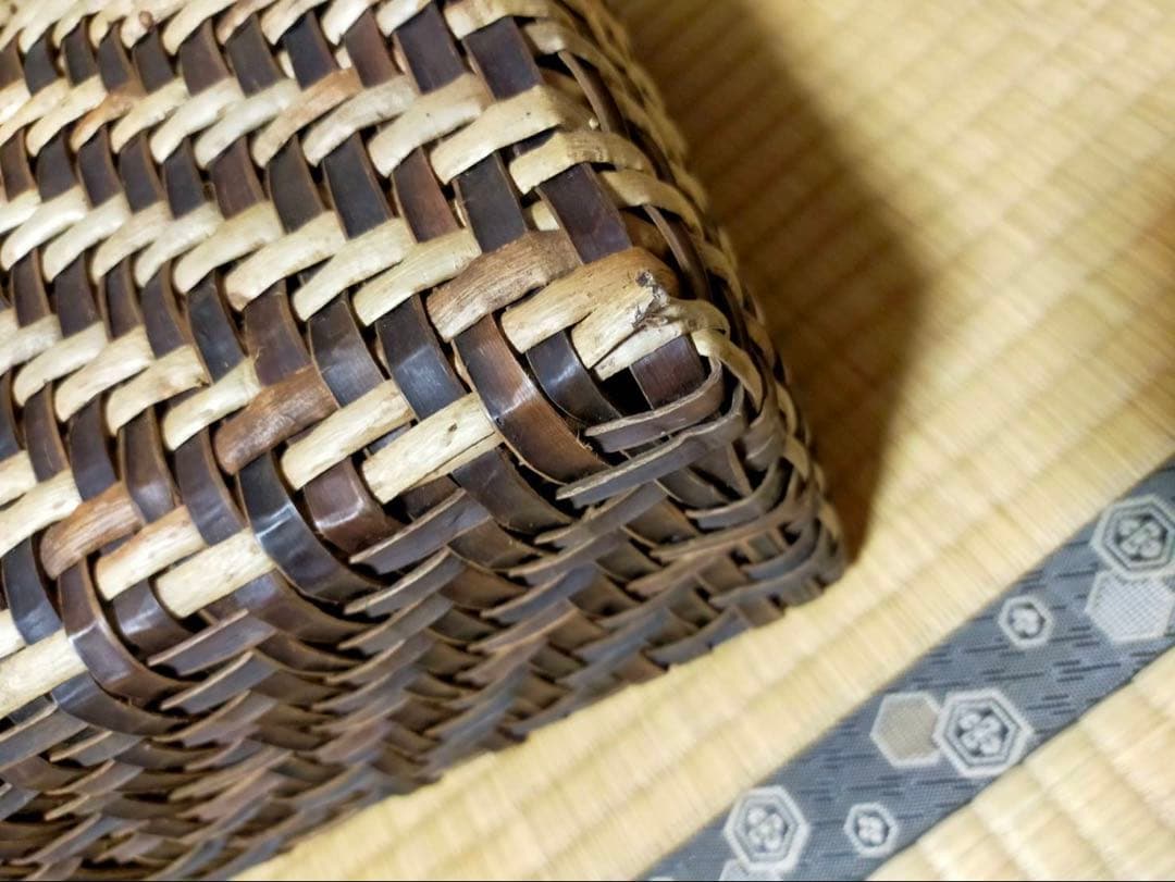 ハンドメイド つる細工（くるみ）かごバッグ ブラウン