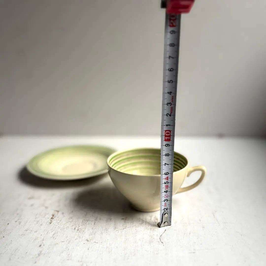 842 英国 アンティーク スージークーパー カップ&ソーサー クレヨンライン