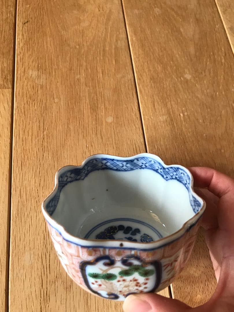 大聖寺伊万里　古伊万里　伊万里　色絵　金彩　向付　輪華鉢　5客