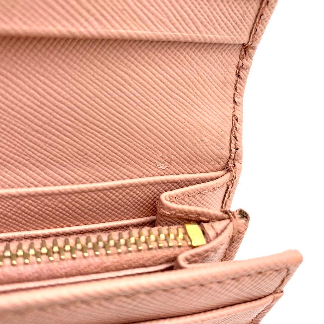 【訳あり極美品 】PRADA リボン 長財布 サフィアーノ ピンク