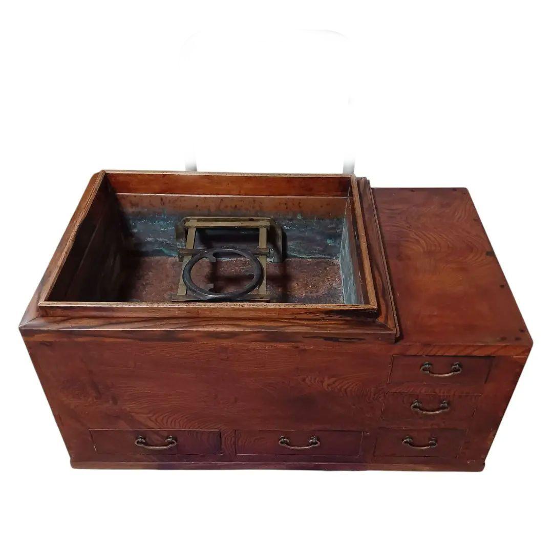 送料込み☆アンティーク【長火鉢/囲炉裏】木製