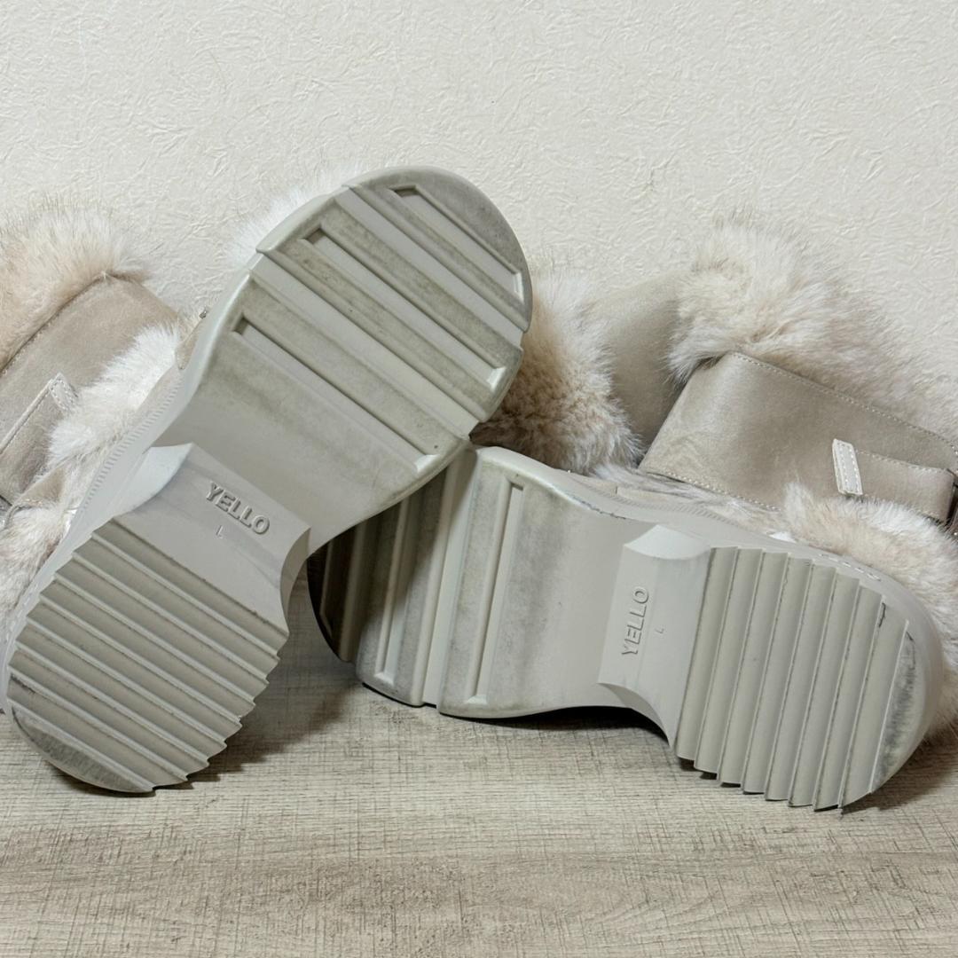 完売品 YELLO MOJU LONG BOOTS ベージュ Lサイズ