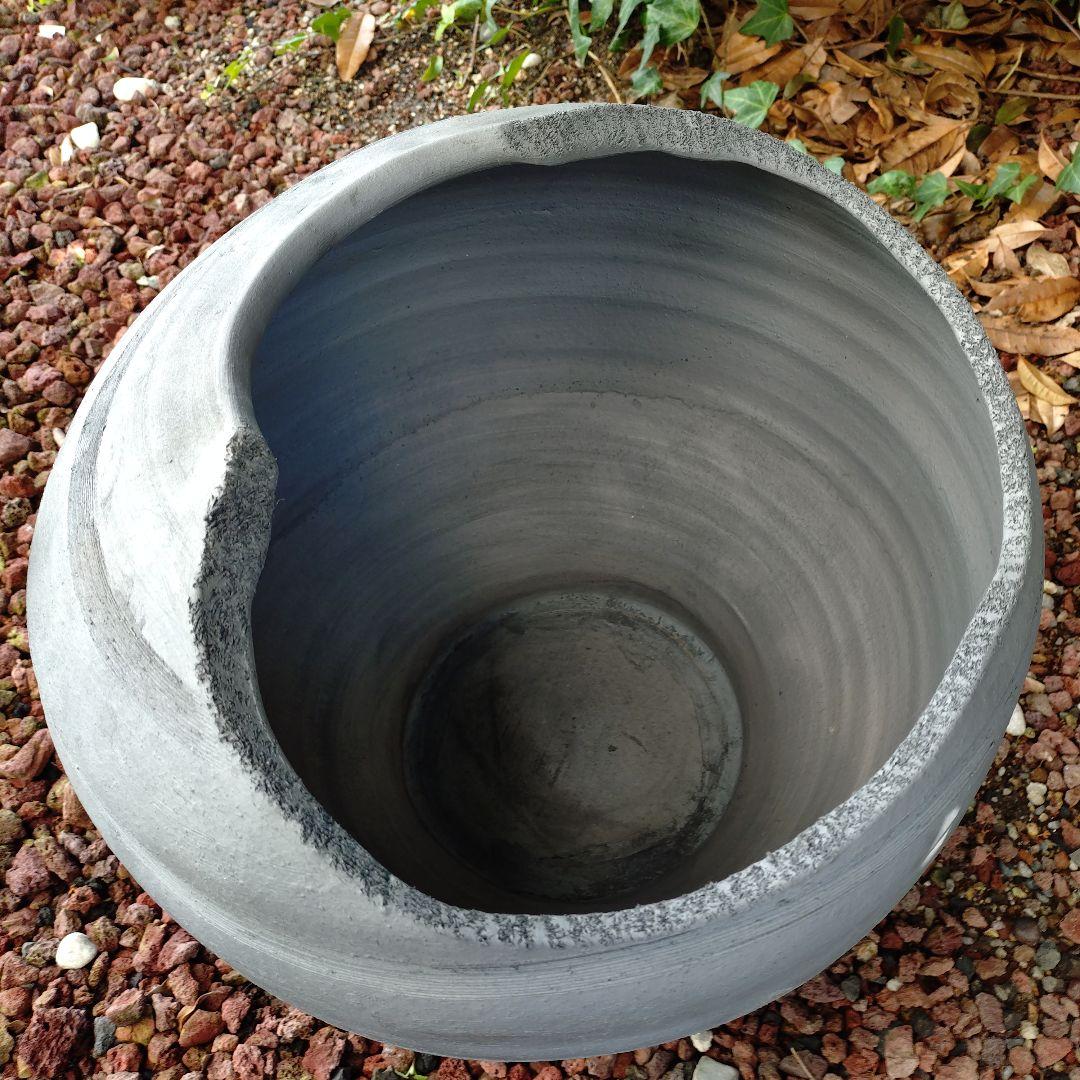 三河焼　陶器　丸壺型めだか鉢　睡蓮鉢　40cm