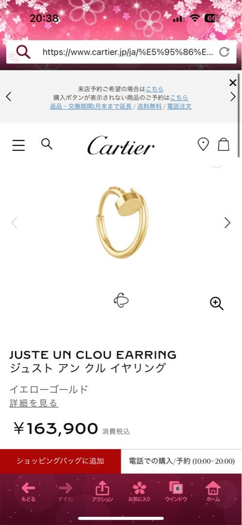 ジュスト アンクル イヤリング