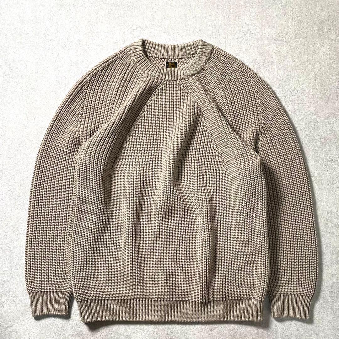 トップス BATONER WOOL SIGNATURE CREW BEIGE SIZE2