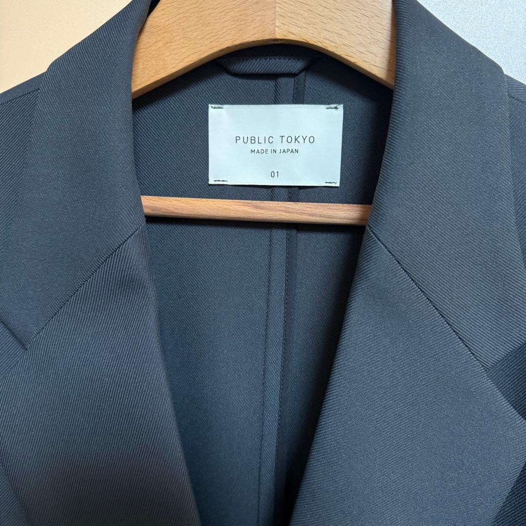 PUBLIC TOKYO GRツイル オーバージャケット S ダークグレー