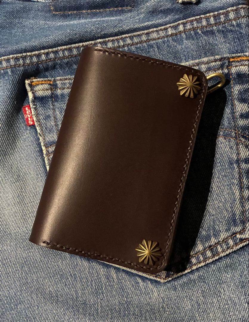 トラッカーウォレット　ミドル　イタリアンレザー　ブルガロ　アポロコンチョ