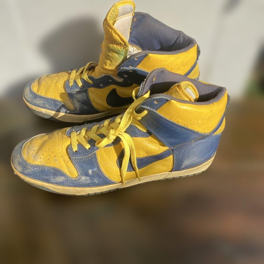 NIKE ダンクハイ　オリジナル　イエロー/ネイビー